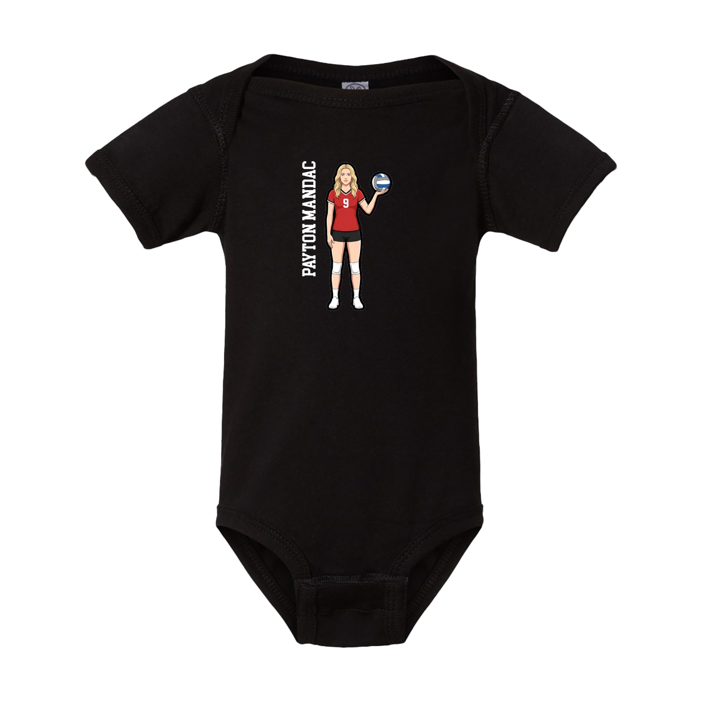 Baby Onesie — Name Vertical in Black