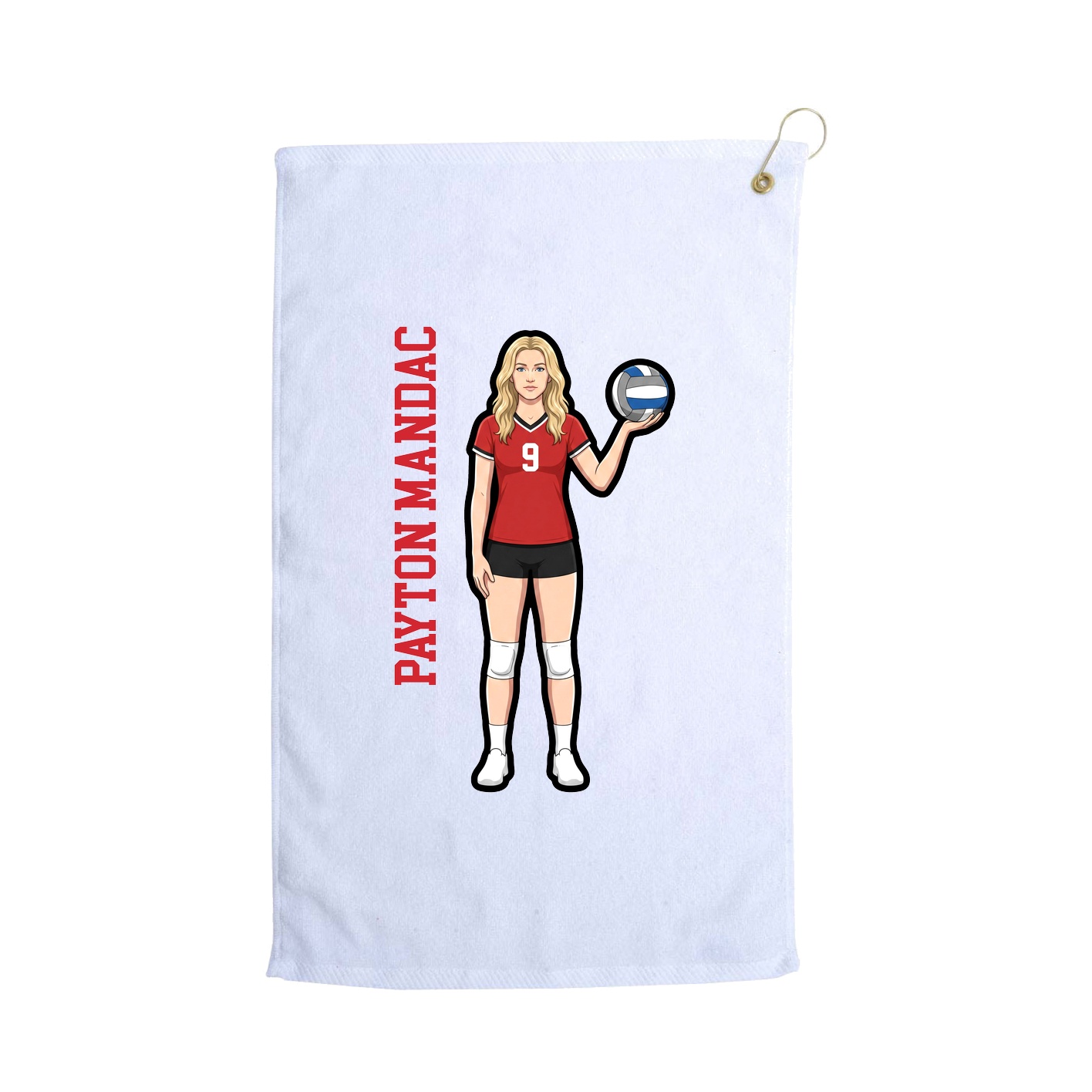 Golf Towel — Name Vertical in White