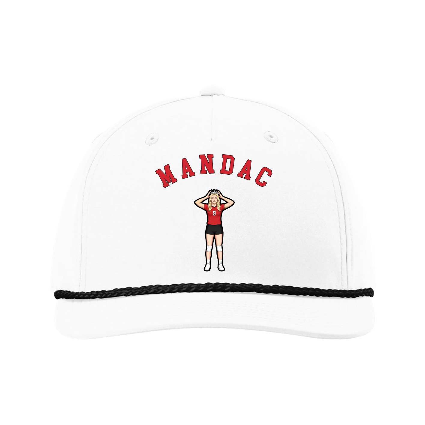 Five-Panel Classic Rope Cap — Shirsey Arch in White