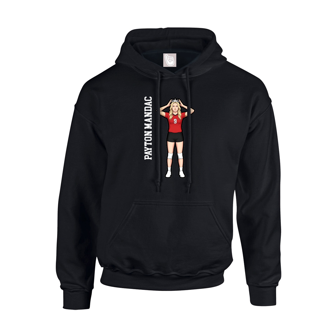 Hoodie — Name Vertical in Black