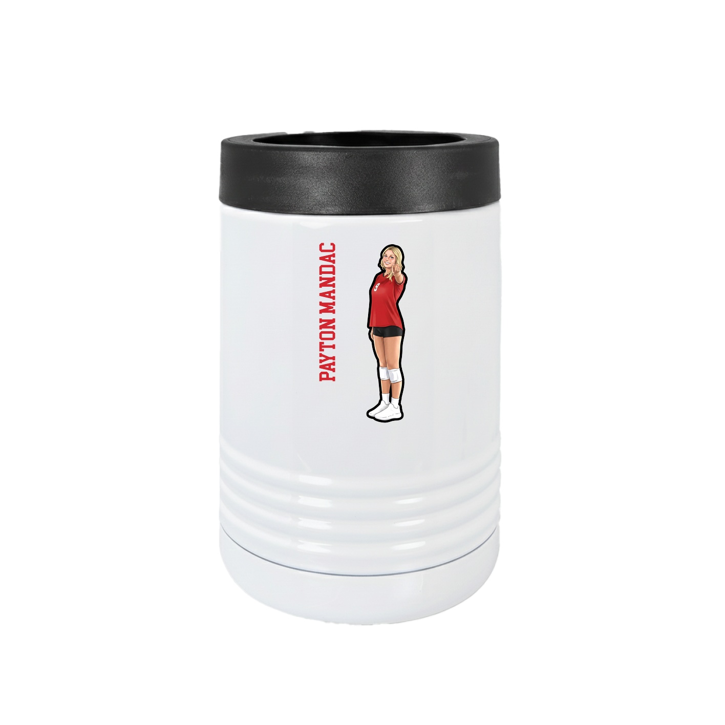 Beverage Holder — Name Vertical in White