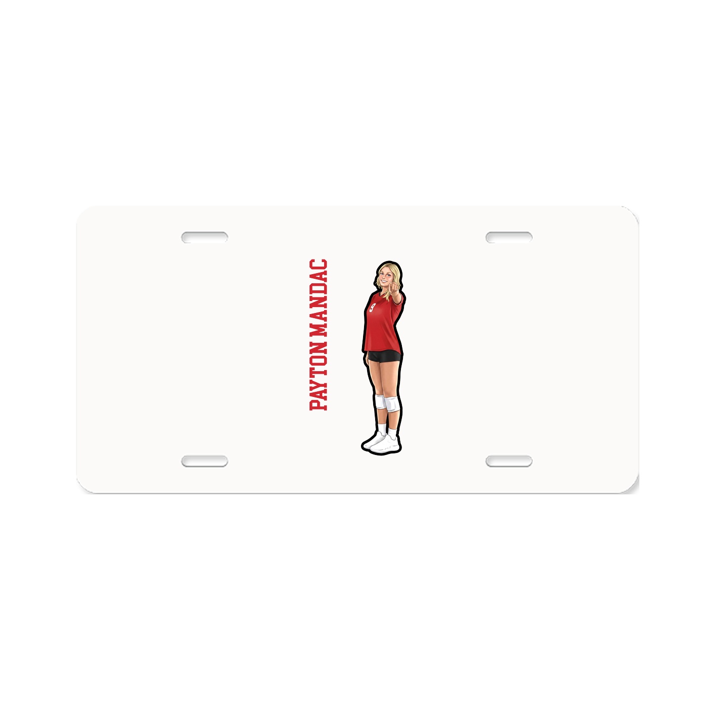 License Plate — Name Vertical in Classic