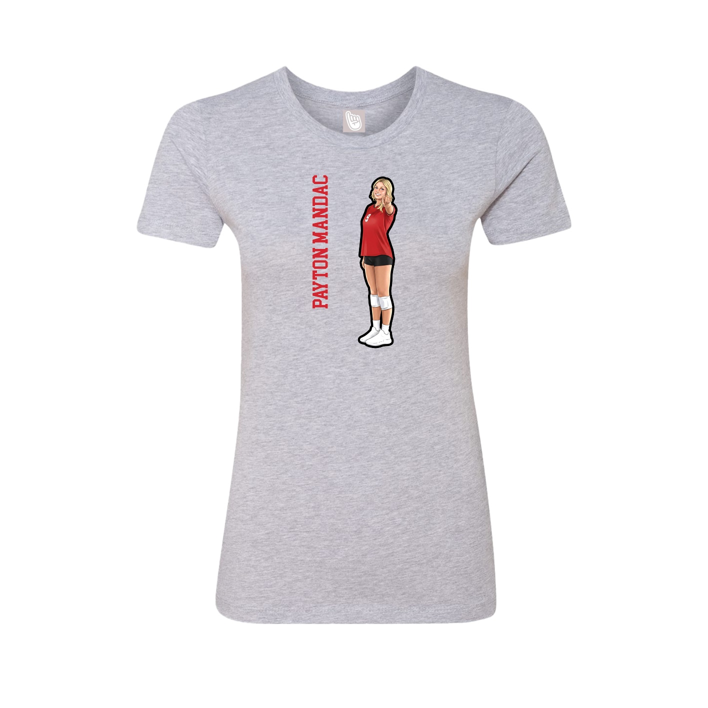 Womens Tee — Name Vertical in Grey