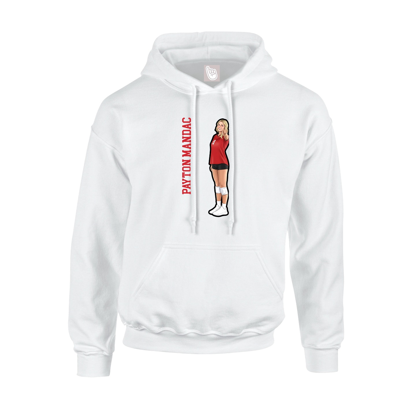 Youth Hoodie — Name Vertical in White