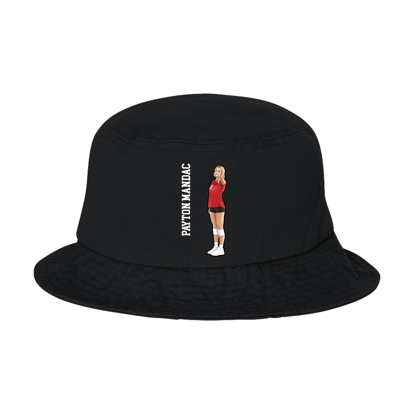 Bucket Cap — Name Vertical in Black