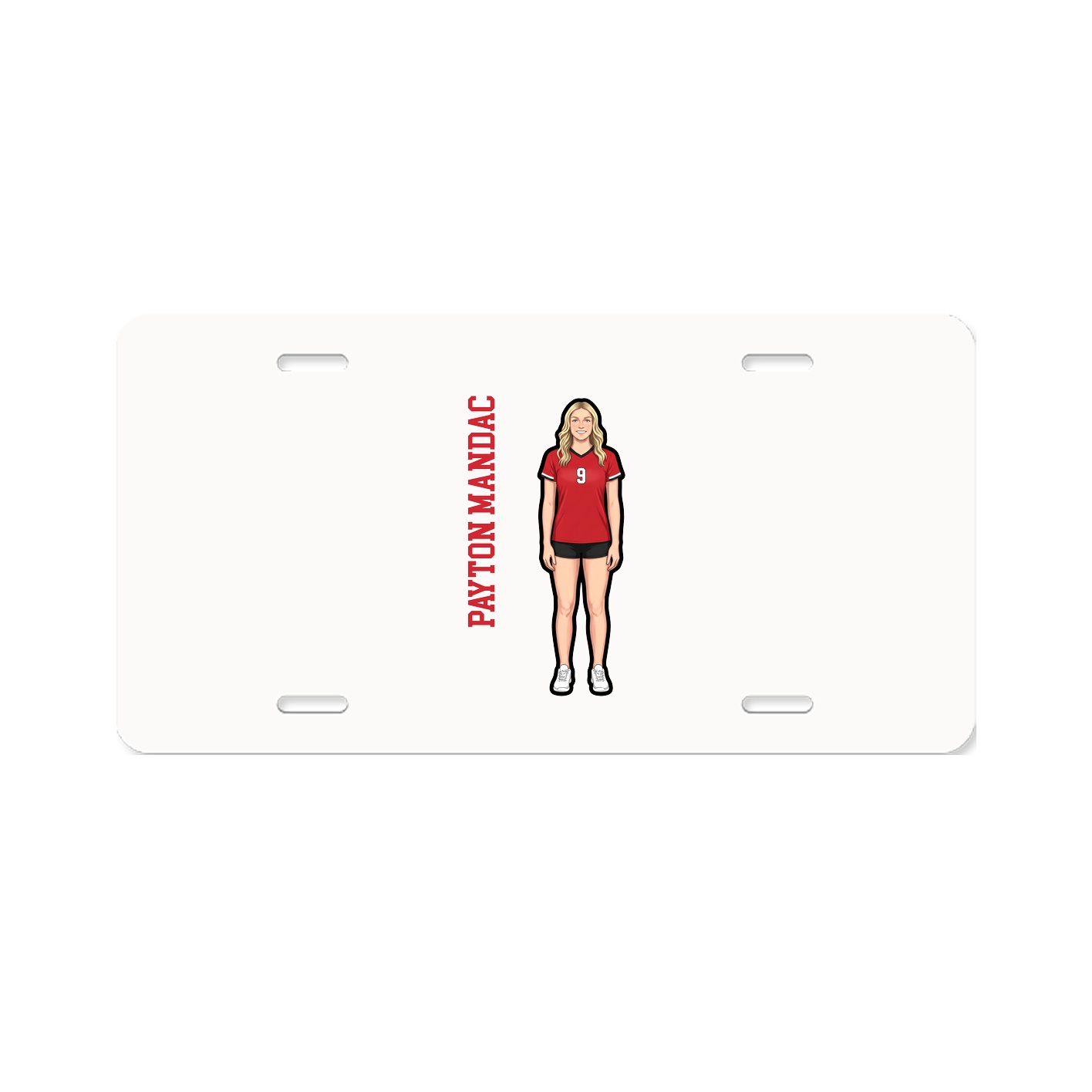 License Plate — Name Vertical in Classic