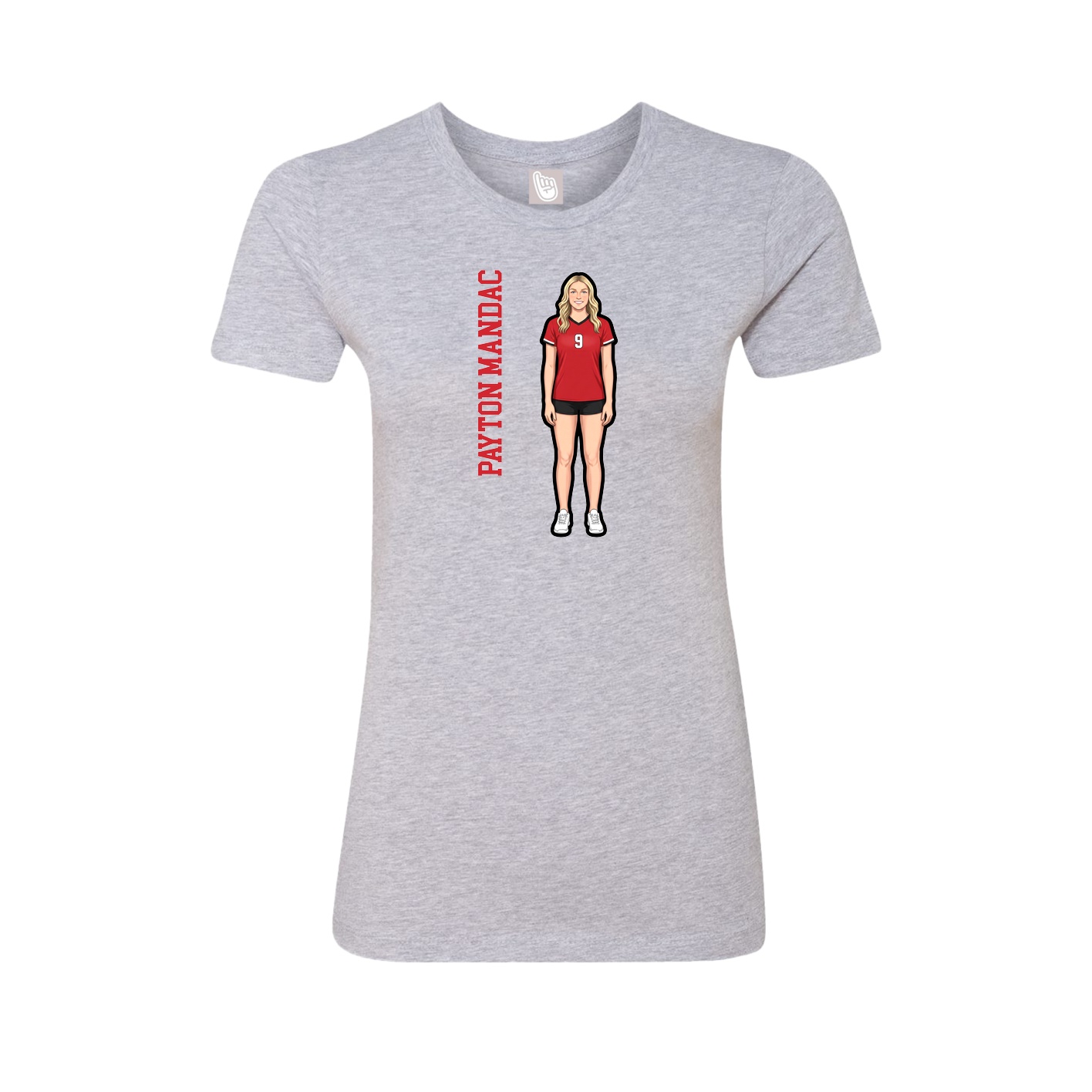 Womens Tee — Name Vertical in Grey