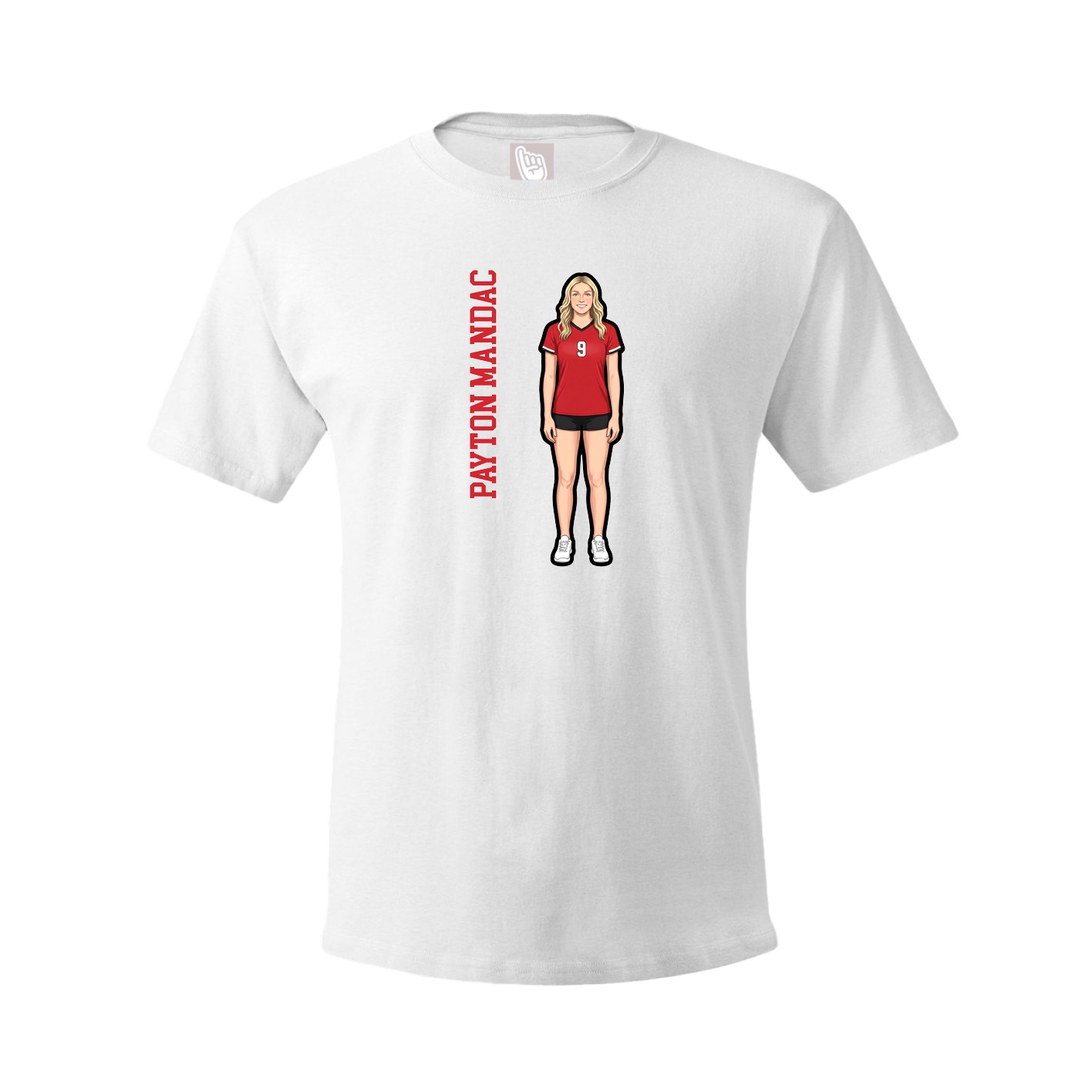 Youth Tee — Name Vertical in White
