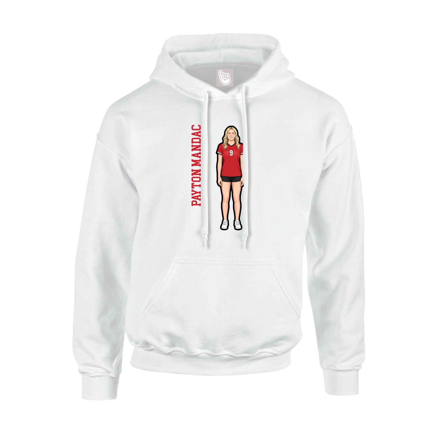 Youth Hoodie — Name Vertical in White