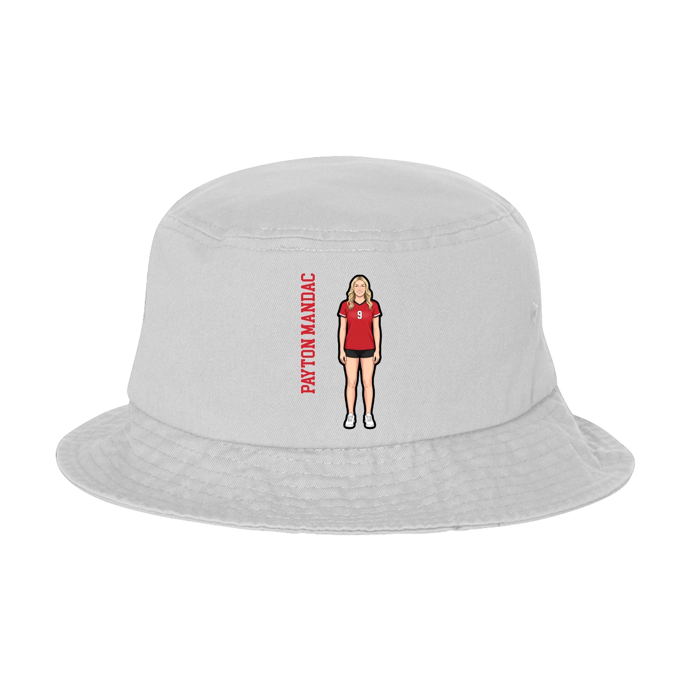 Bucket Cap — Name Vertical in White