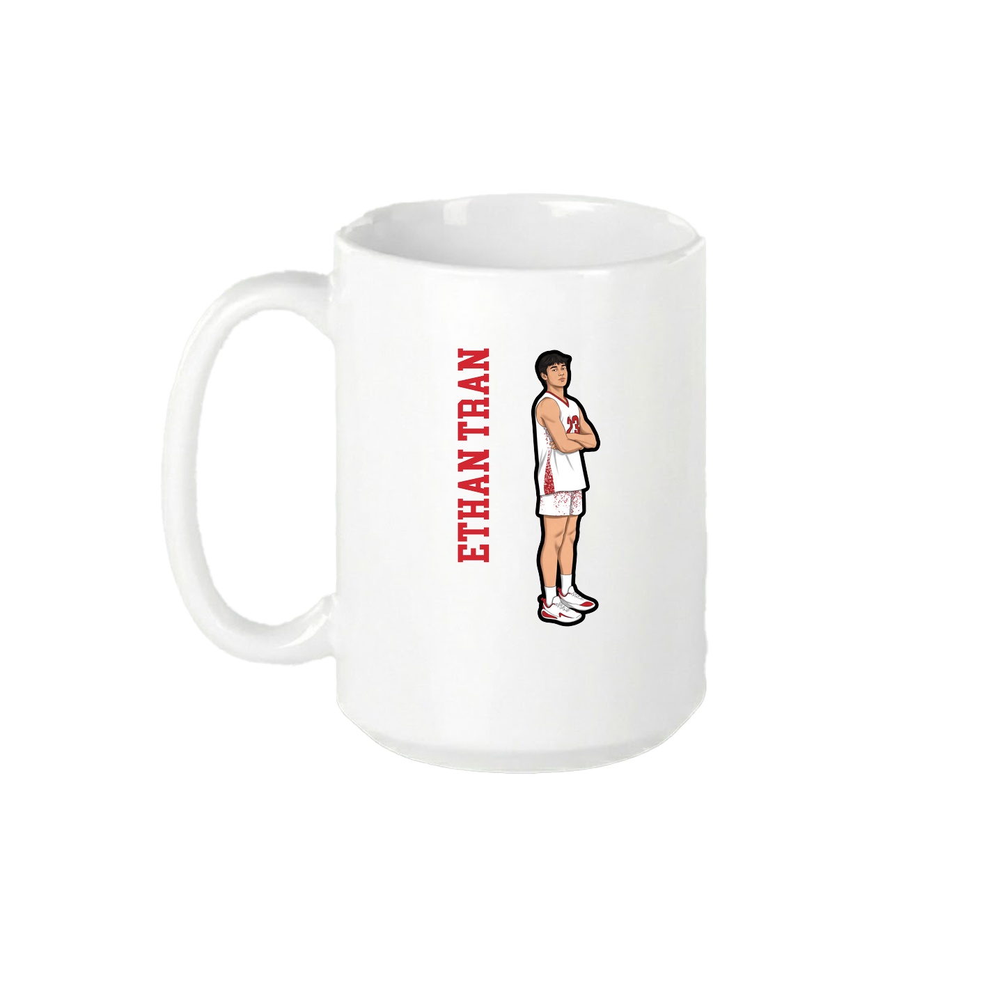 15oz Coffee Mug — Name Vertical in White
