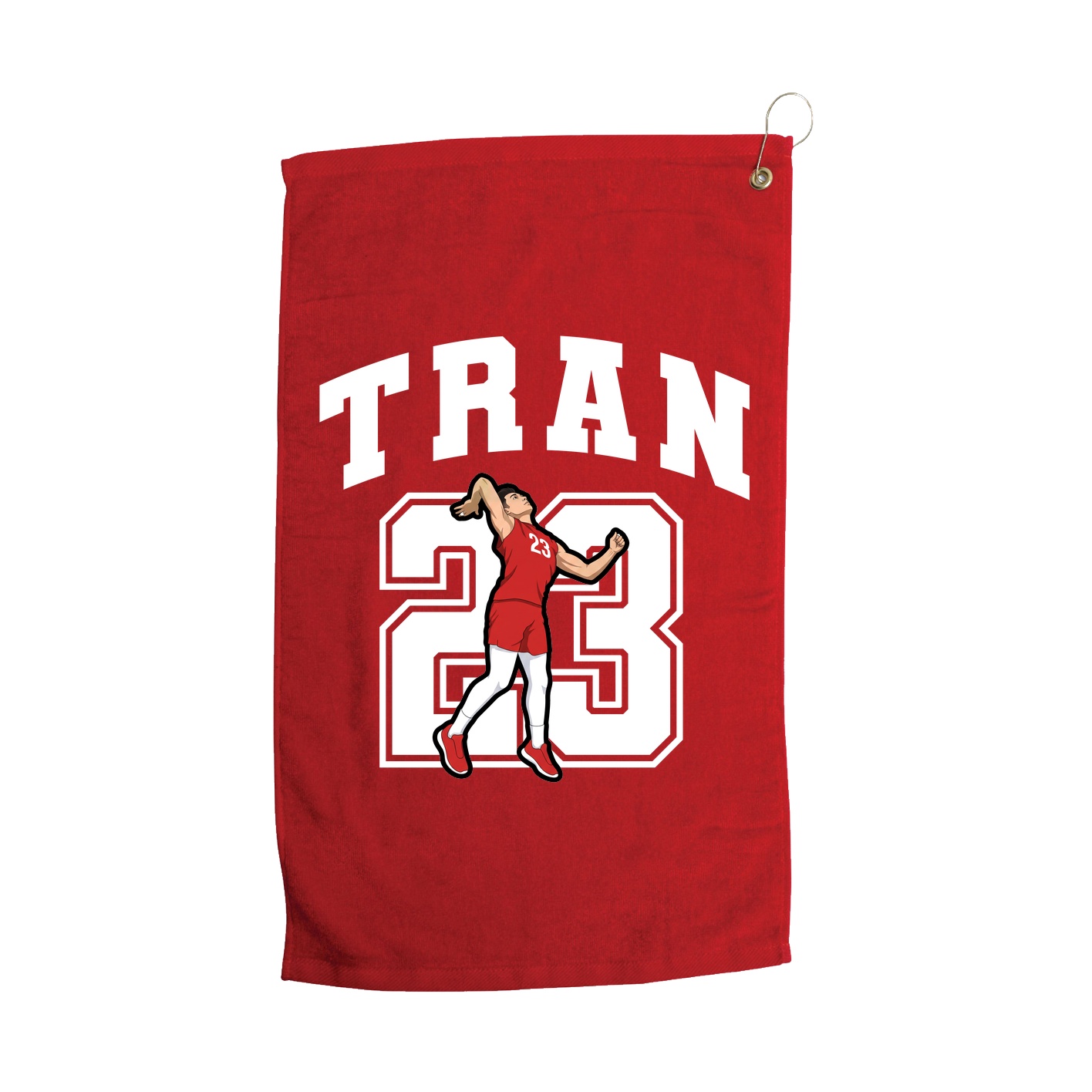 Golf Towel — Number in Red