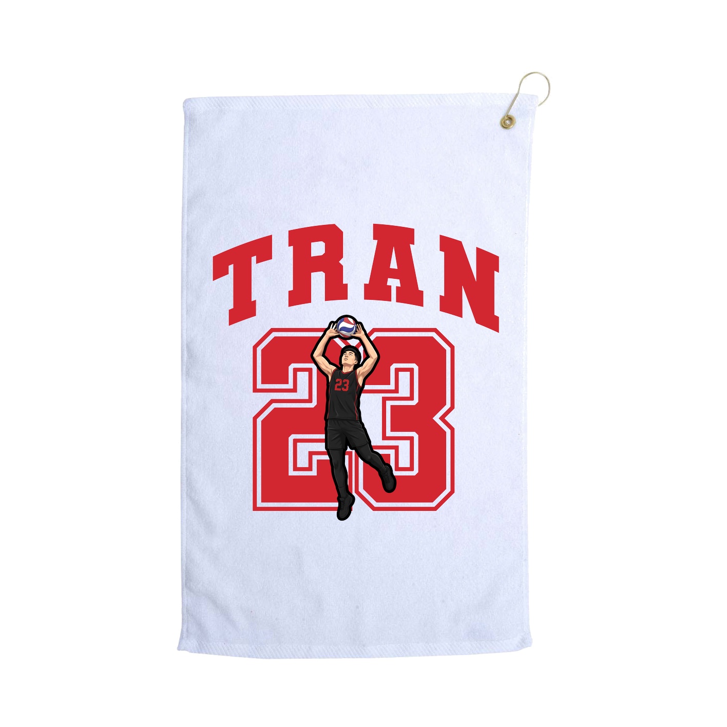 Golf Towel — Number in White