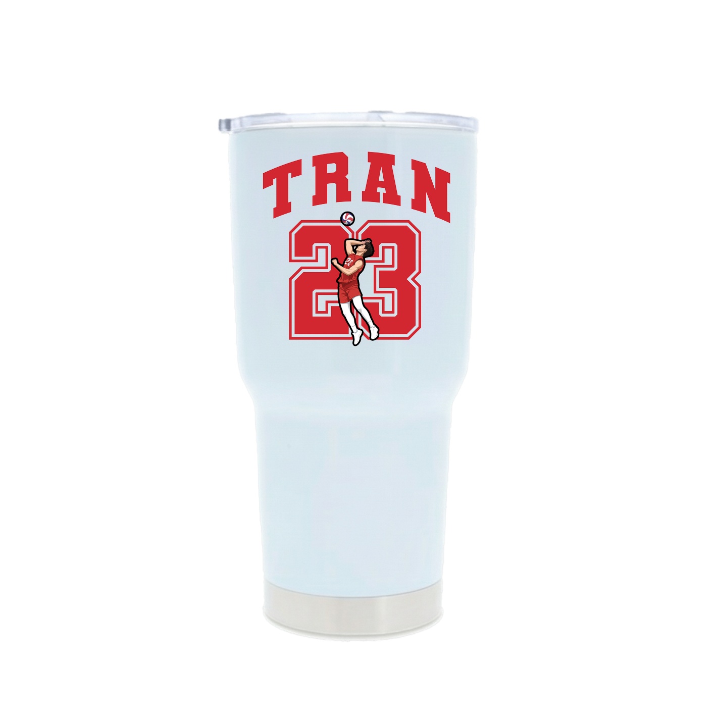 30oz Stainless Steel Tumbler — Number in White