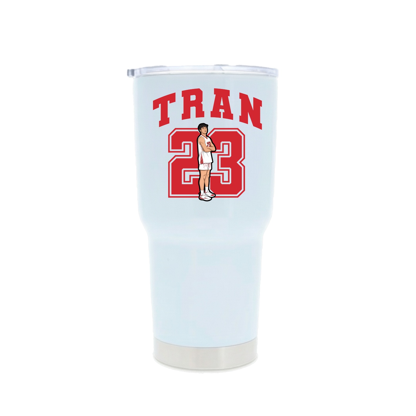 30oz Stainless Steel Tumbler — Number in White