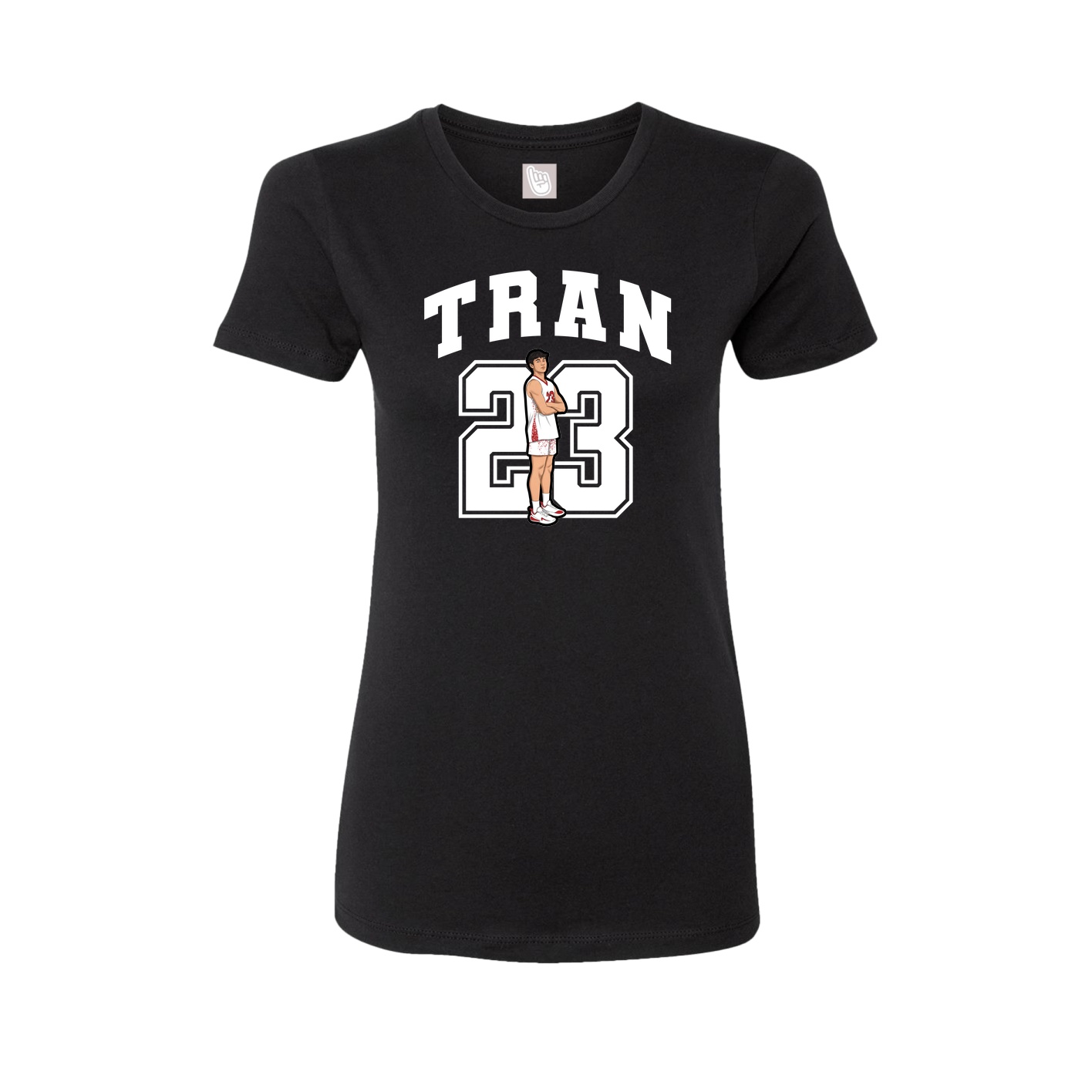 Fitted Women's Tee — Number in Black