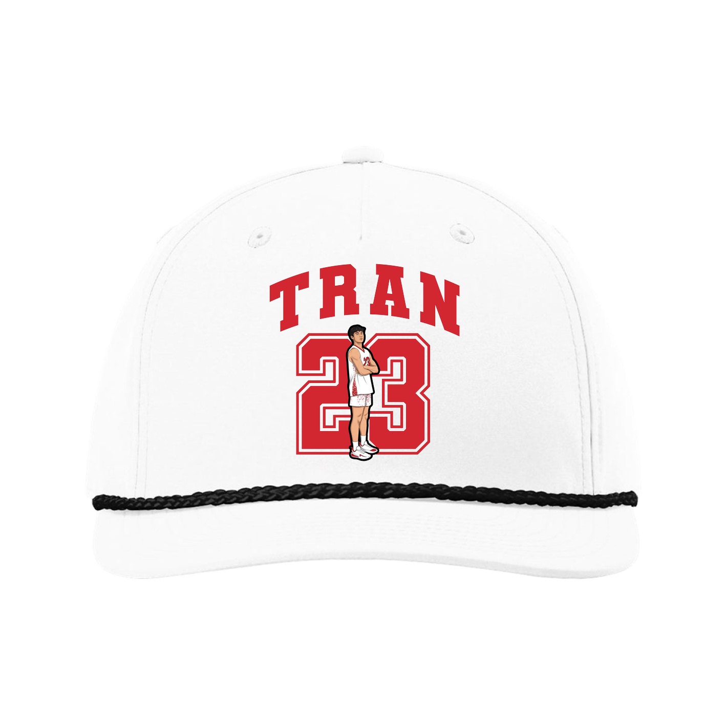 Five-Panel Classic Rope Cap — Number in White