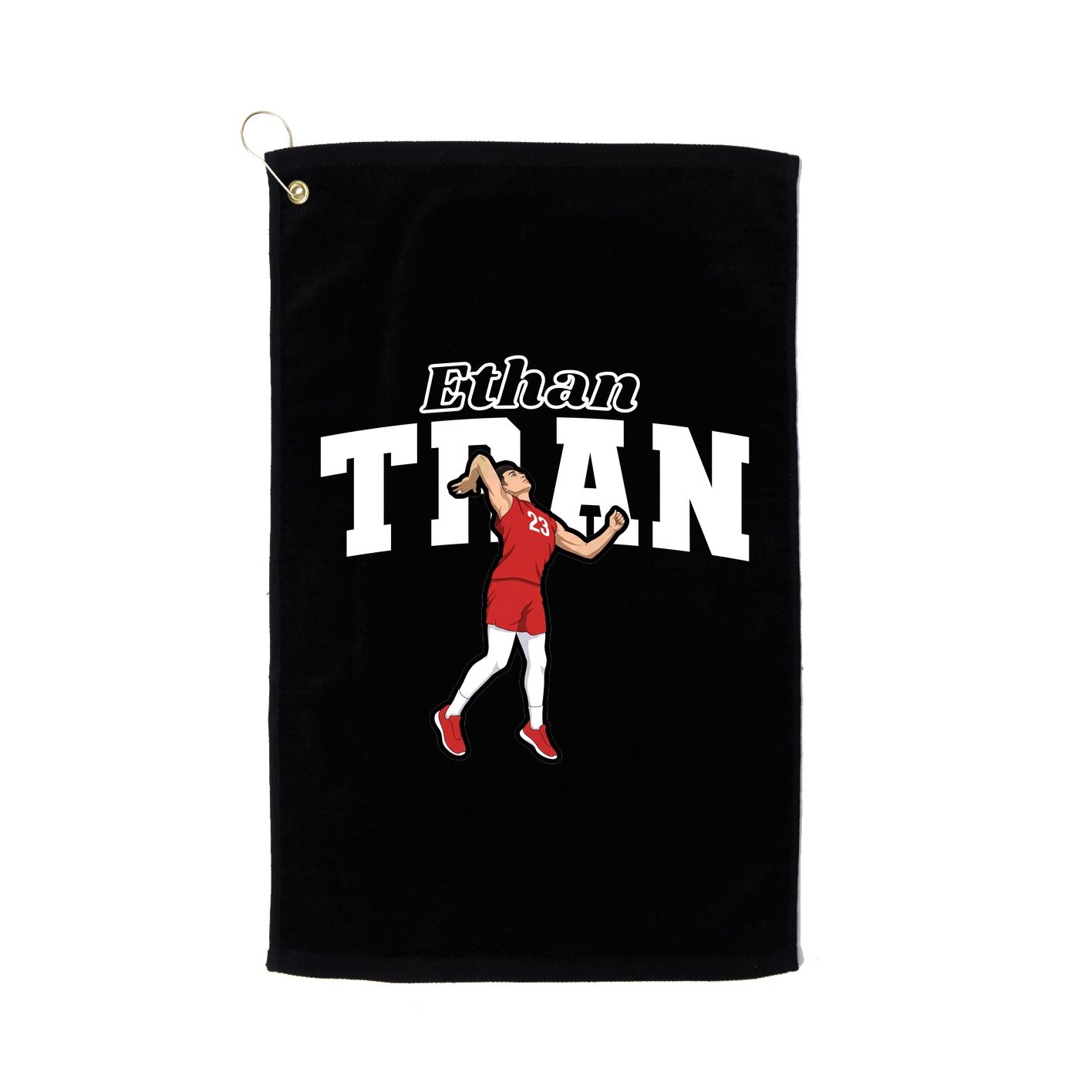 Golf Towel — Name Arch in Black