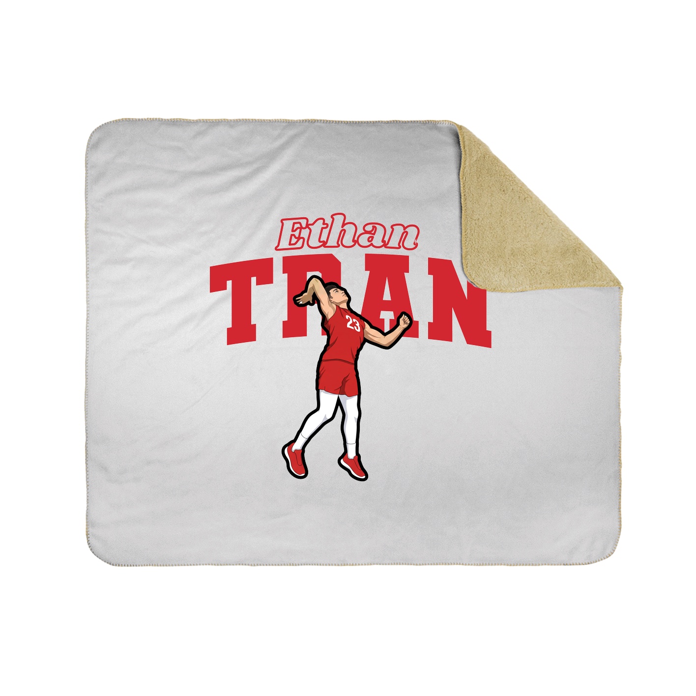 Throw Blanket — Name Arch in White