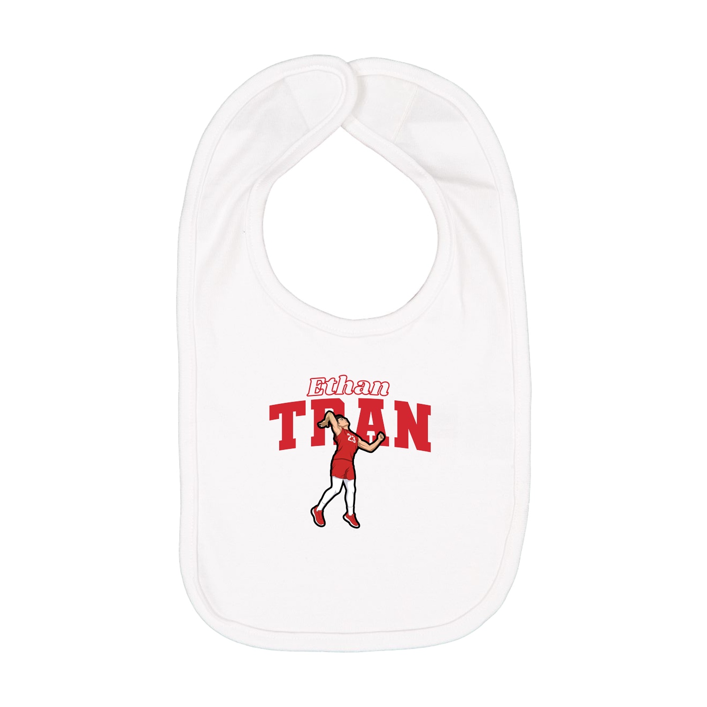 Infant Bib — Name Arch in White