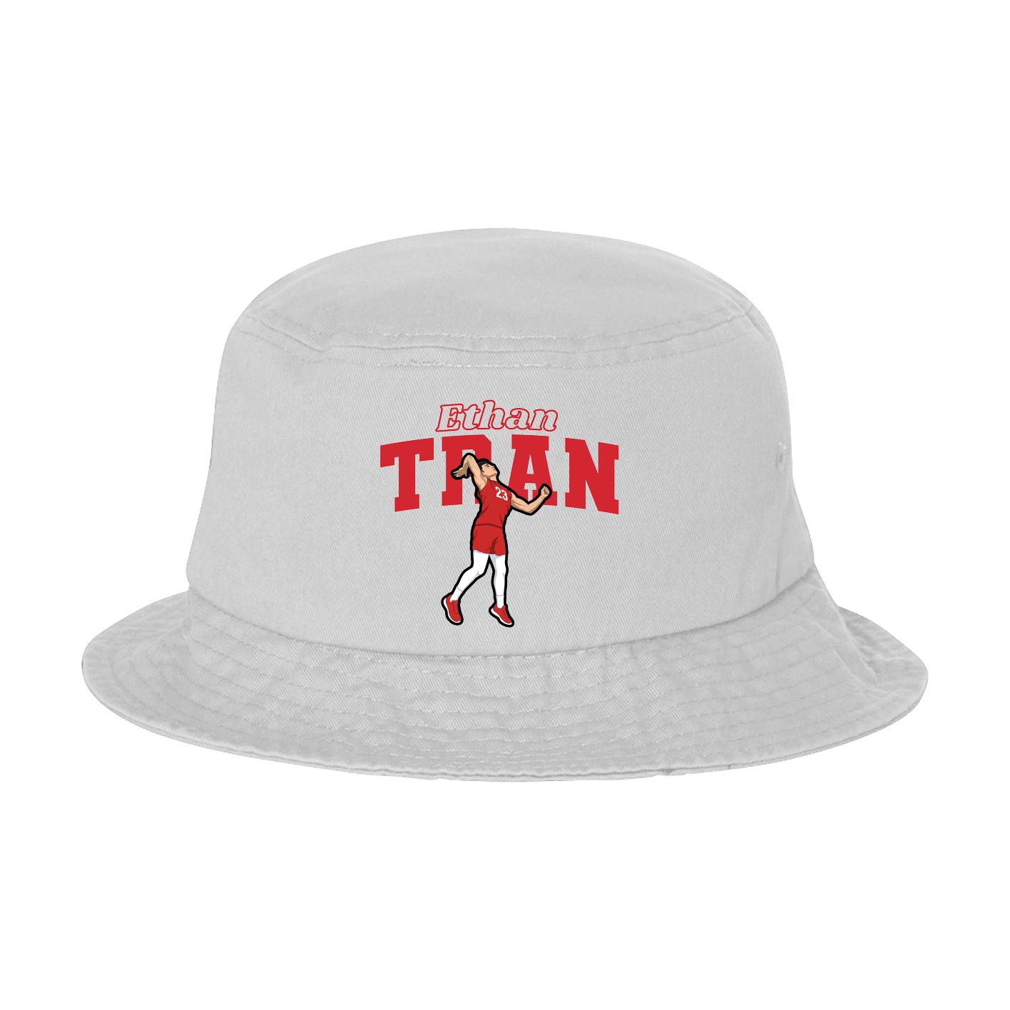 Bucket Cap — Name Arch in White