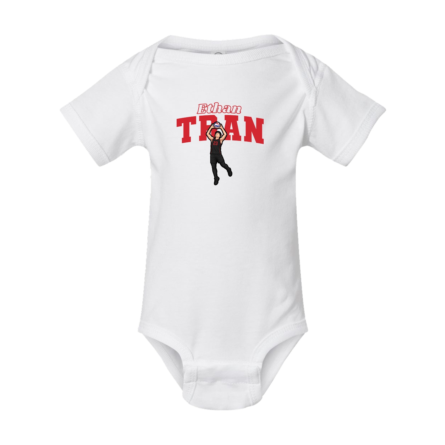 Baby Onesie — Name Arch in White