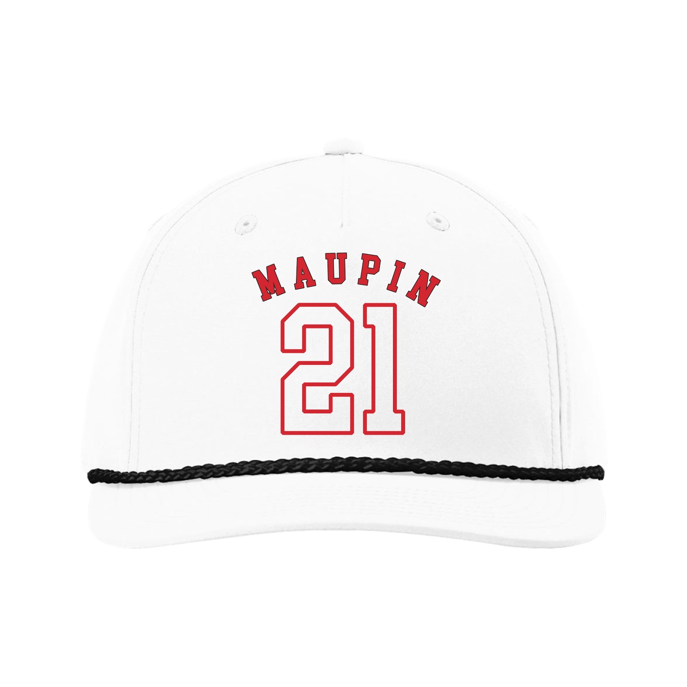 Five-Panel Classic Rope Cap — Shirsey Arch in White