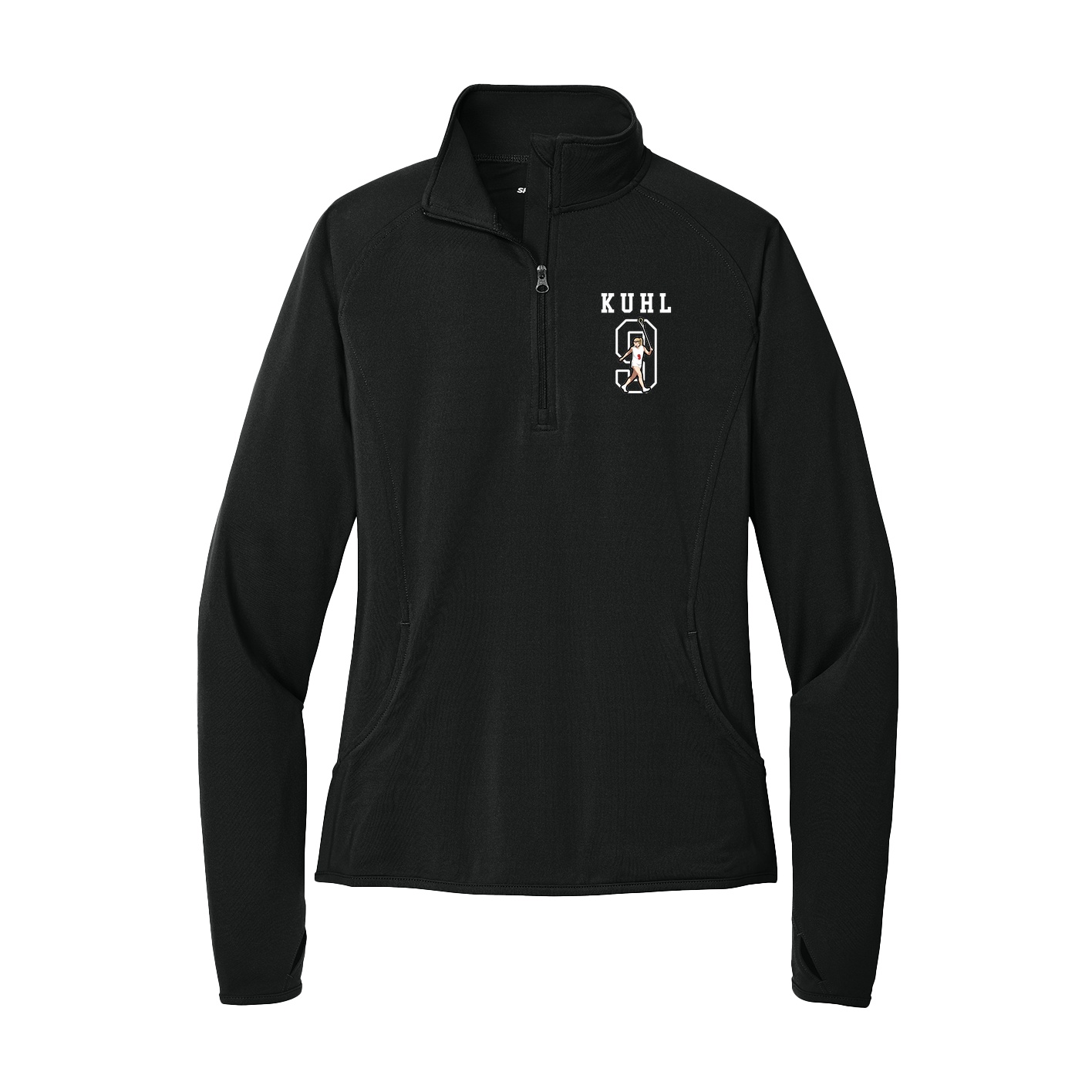 Women's Q-Zip Pullover — Shirsey in Black