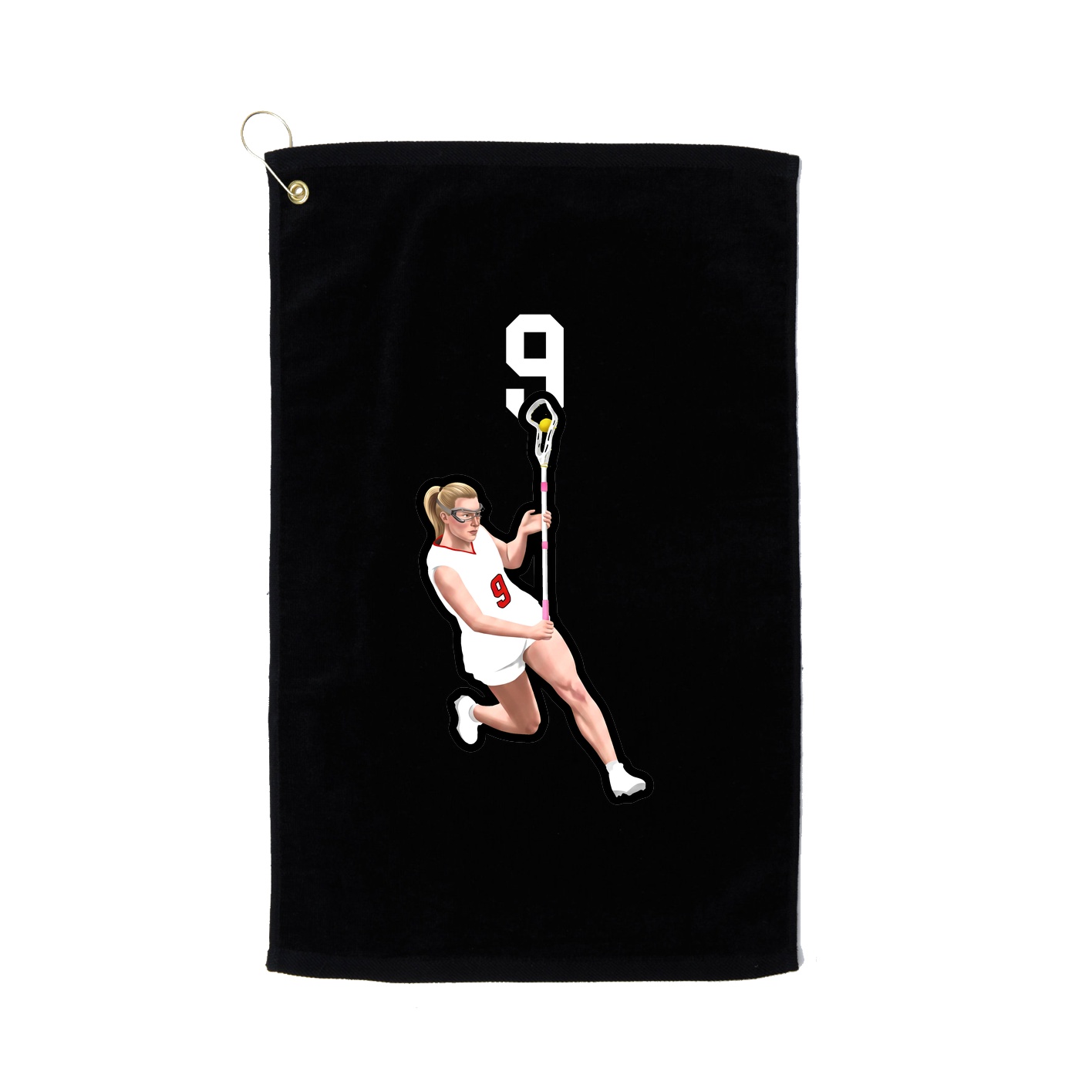 Golf Towel — Number Top in Black