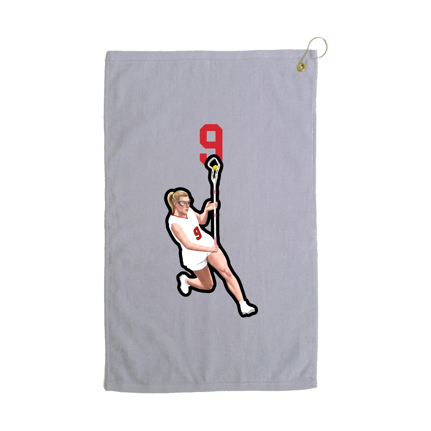 Golf Towel — Number Top in Grey