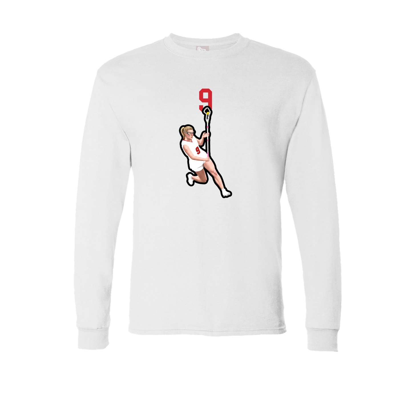 Long Sleeve Tee — Number Top in White