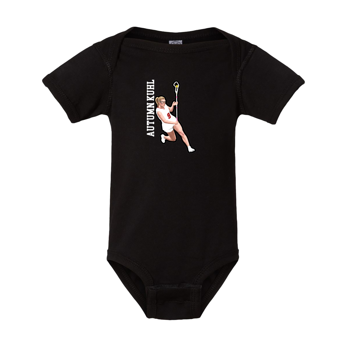 Baby Onesie — Name Vertical in Black