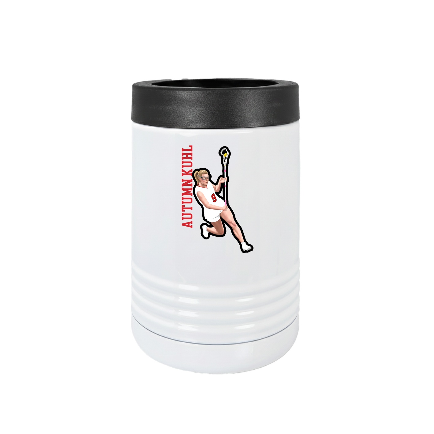 Beverage Holder — Name Vertical in White