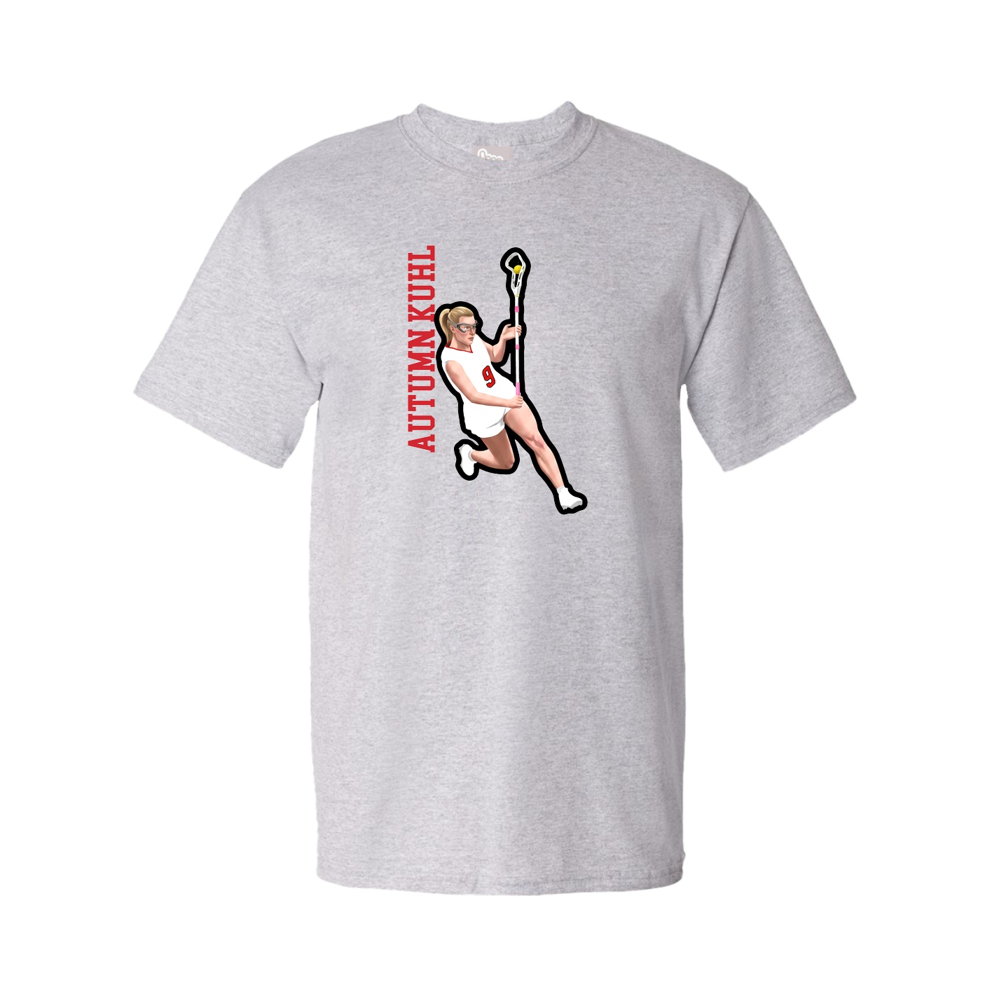Youth Tee — Name Vertical in Grey