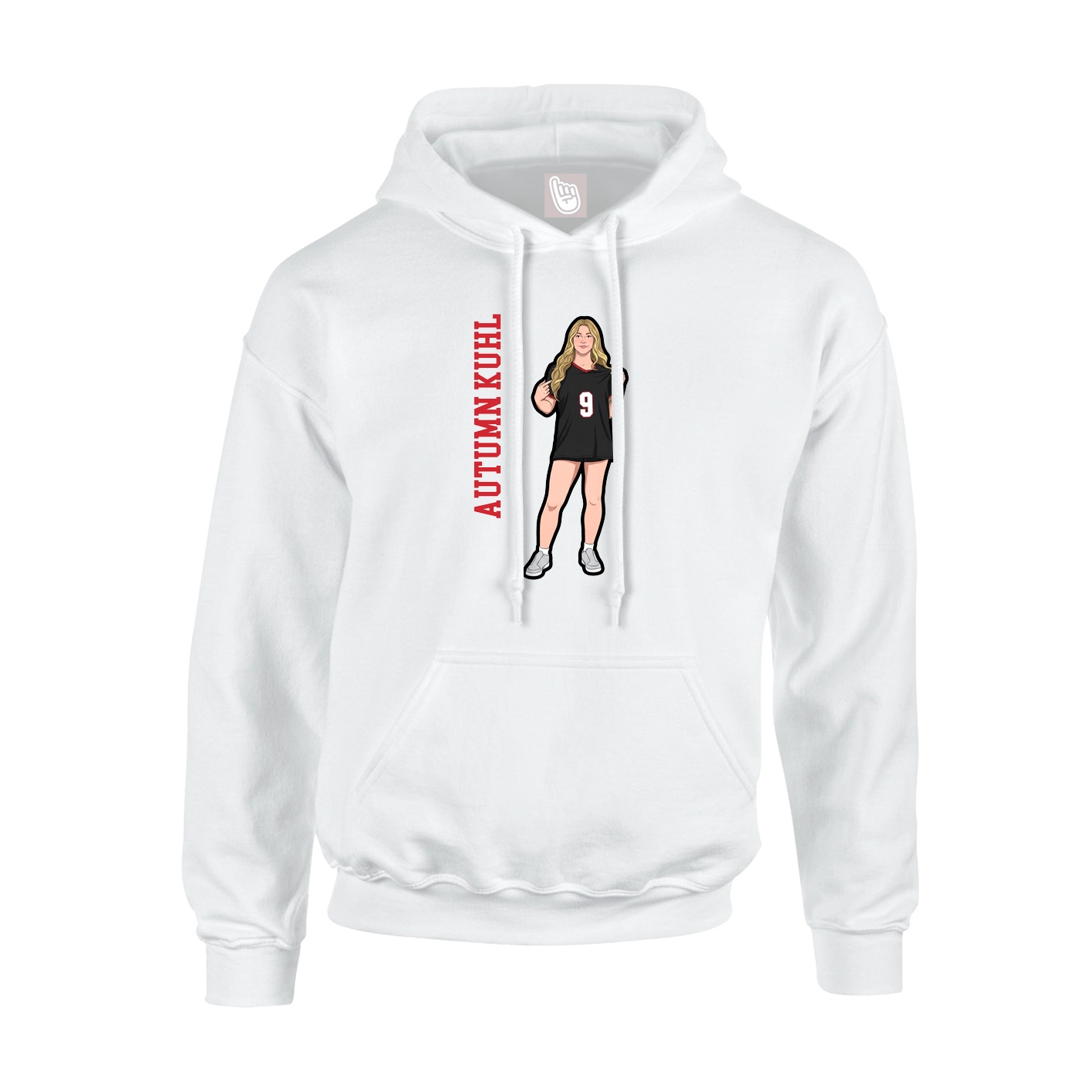 Hoodie — Name Vertical in White