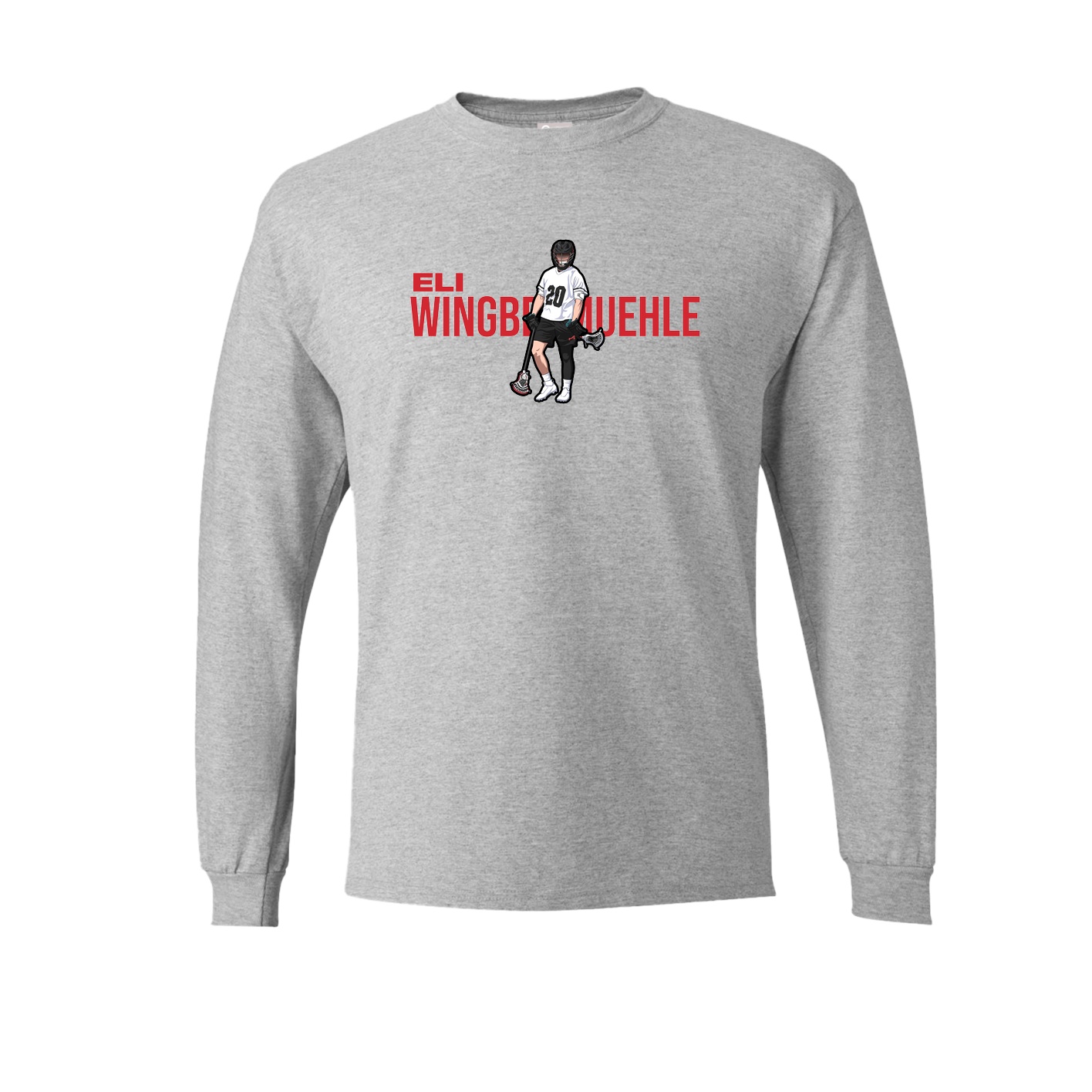 Long Sleeve Tee — Player Name in Grey