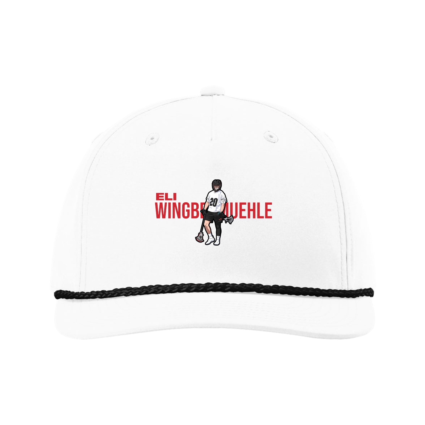 Five-Panel Classic Rope Cap — Player Name in White