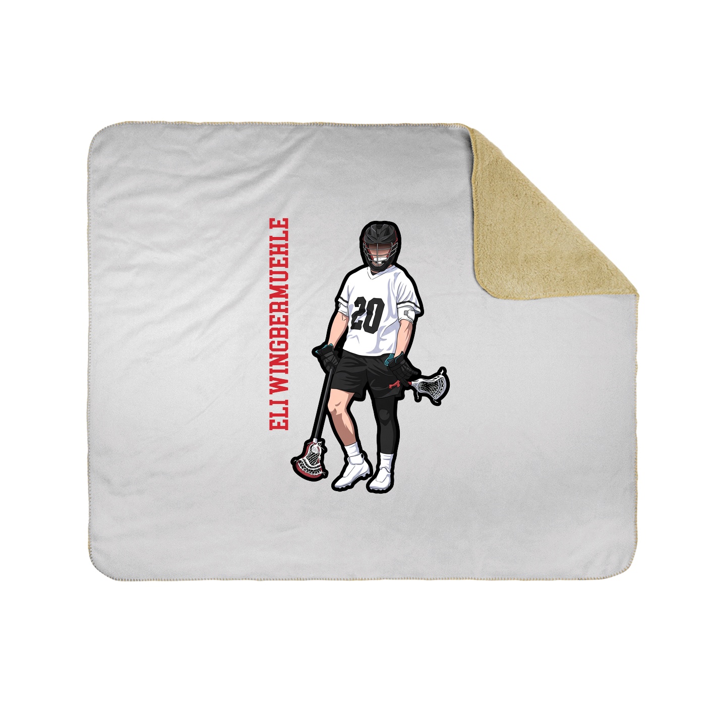 Throw Blanket — Name Vertical in White