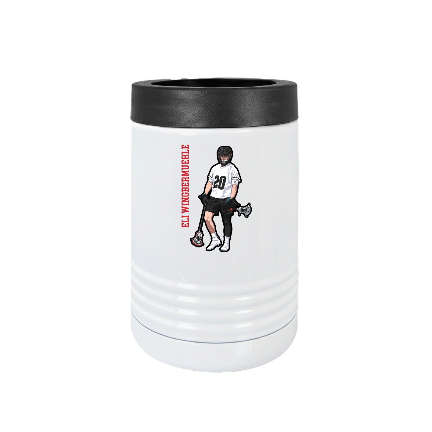 Beverage Holder — Name Vertical in White
