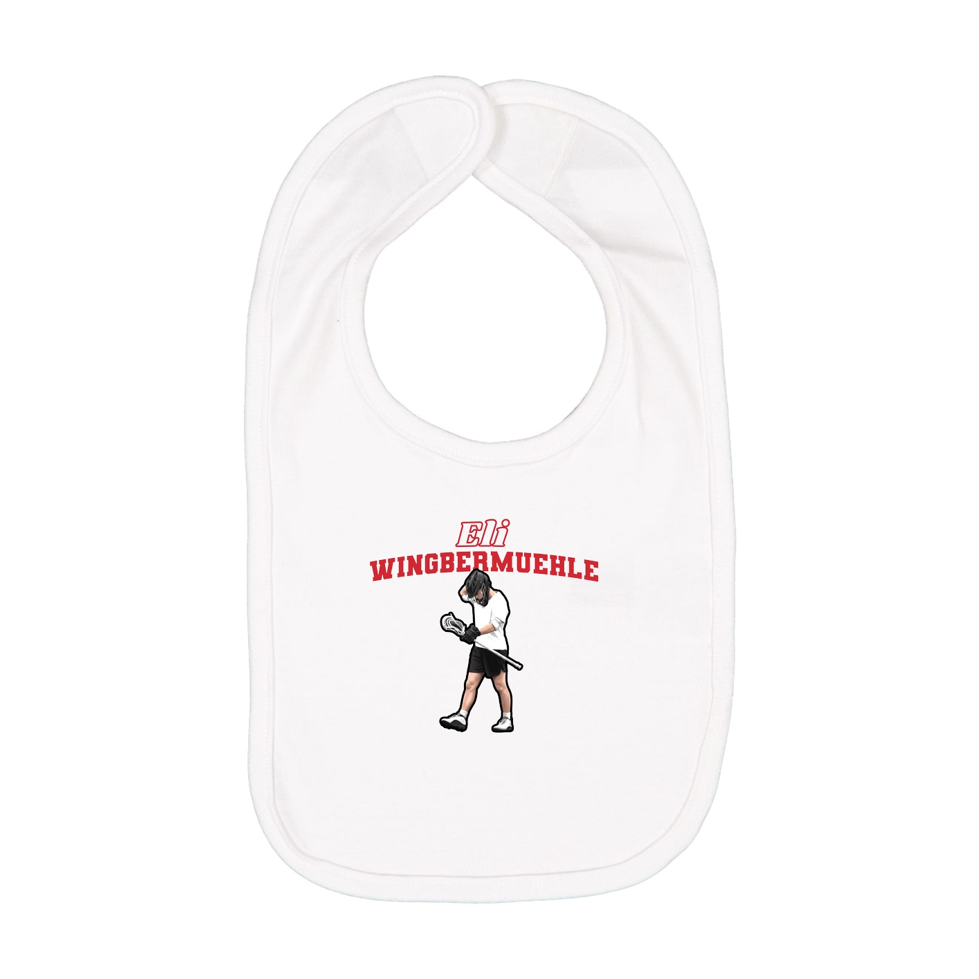 Infant Bib — Name Arch in White