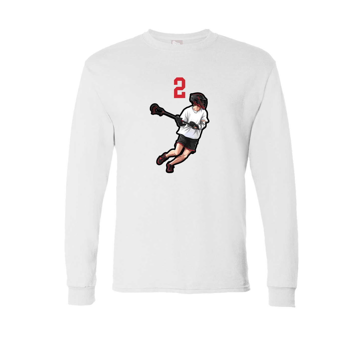 Long Sleeve Tee — Number Top in White