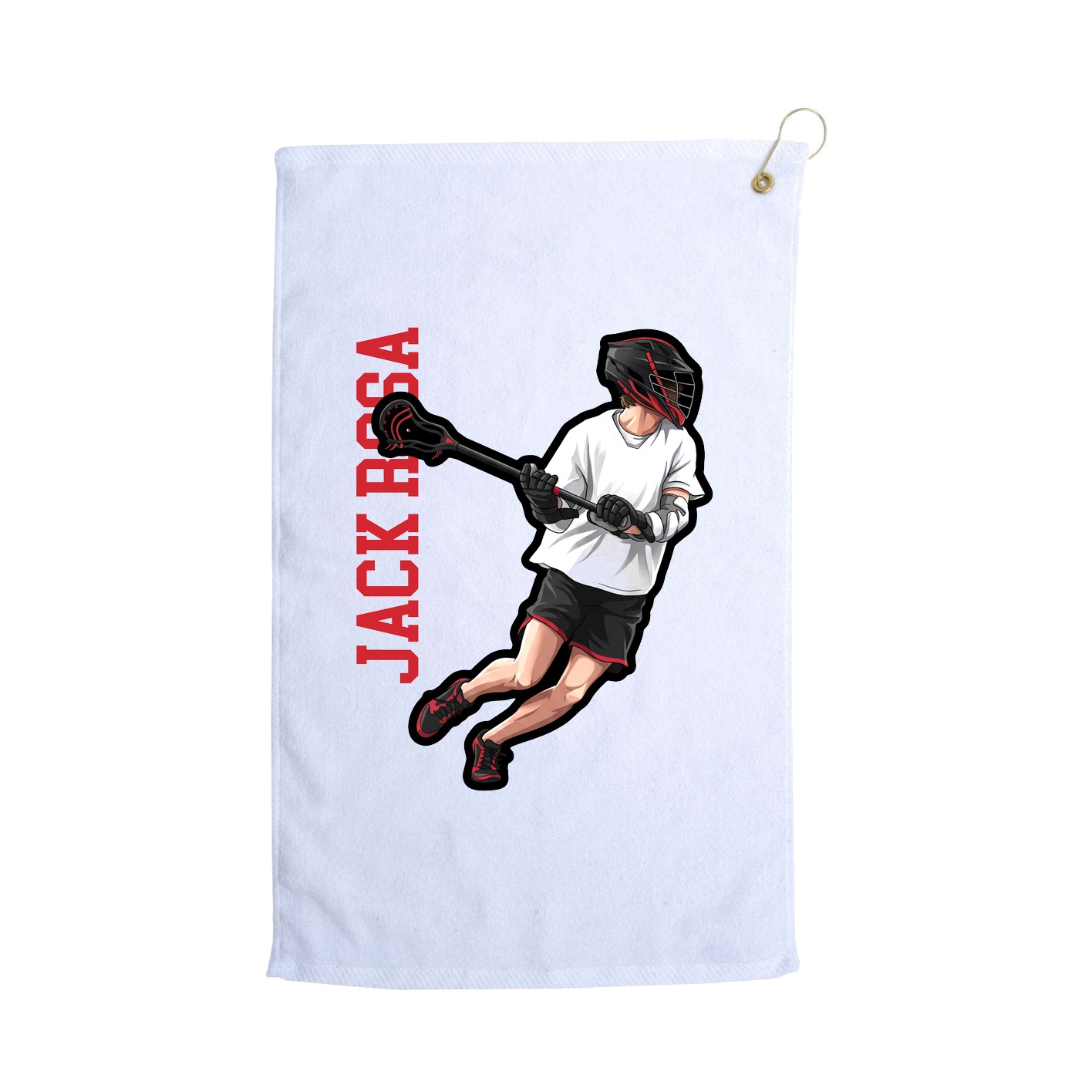 Golf Towel — Name Vertical in White
