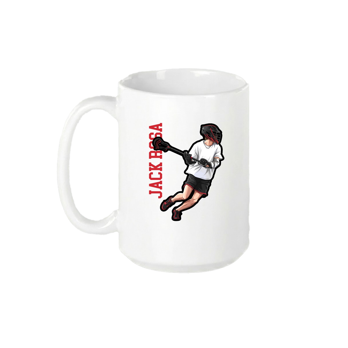 15oz Coffee Mug — Name Vertical in White