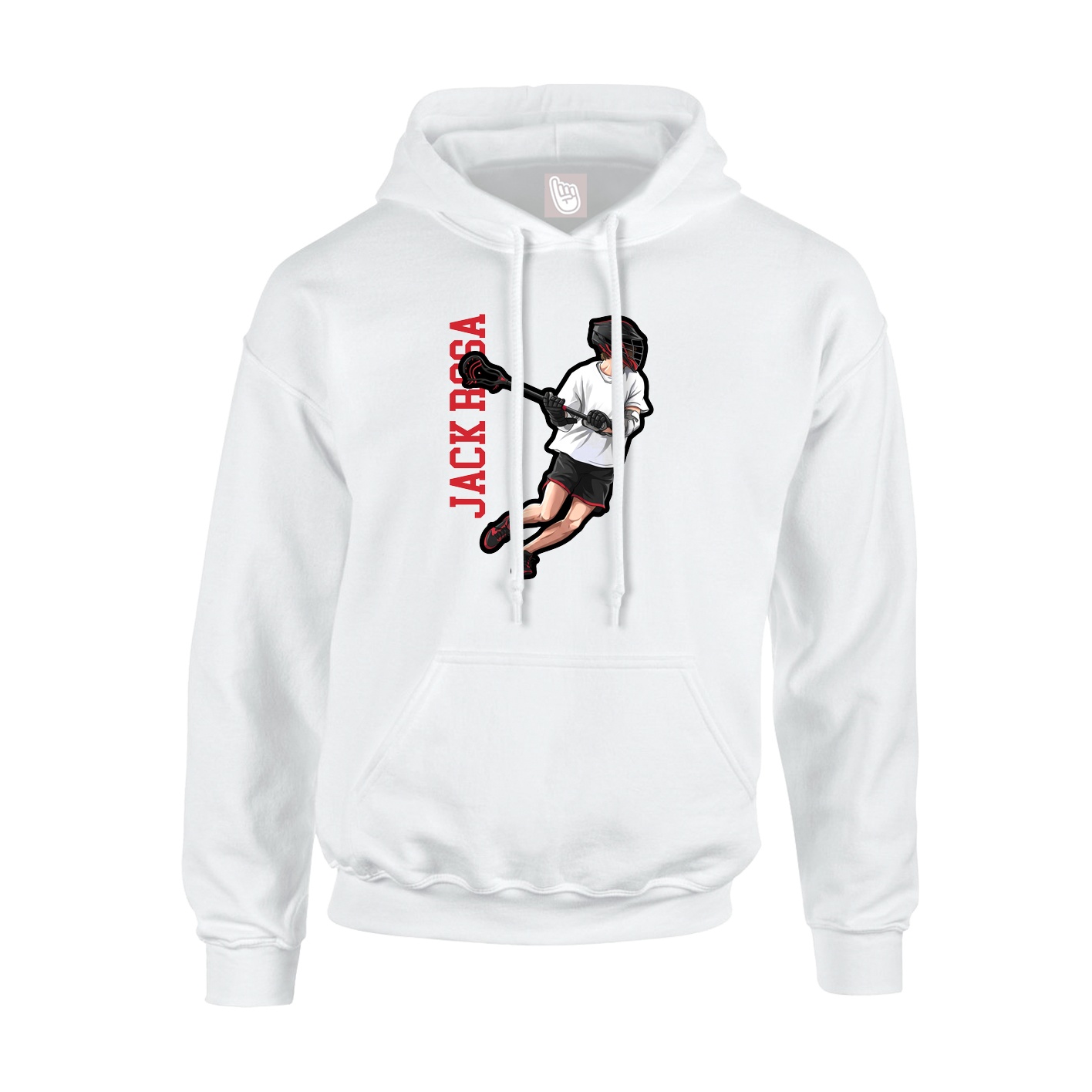Youth Hoodie — Name Vertical in White