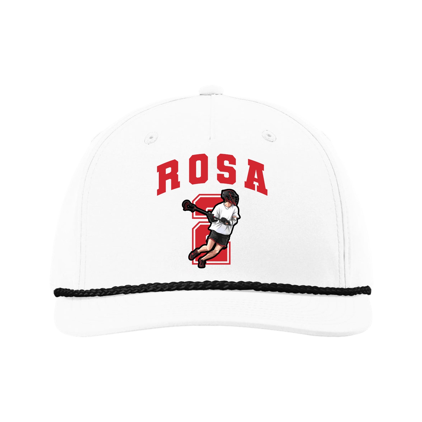 Five-Panel Classic Rope Cap — Number in White