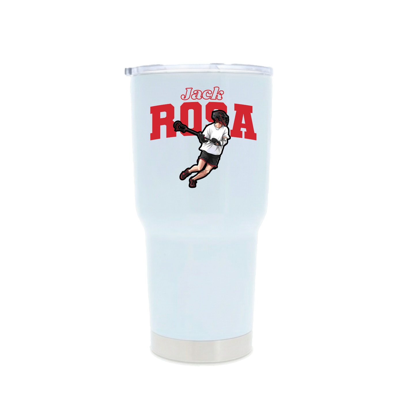 30oz Stainless Steel Tumbler — Name Arch in White