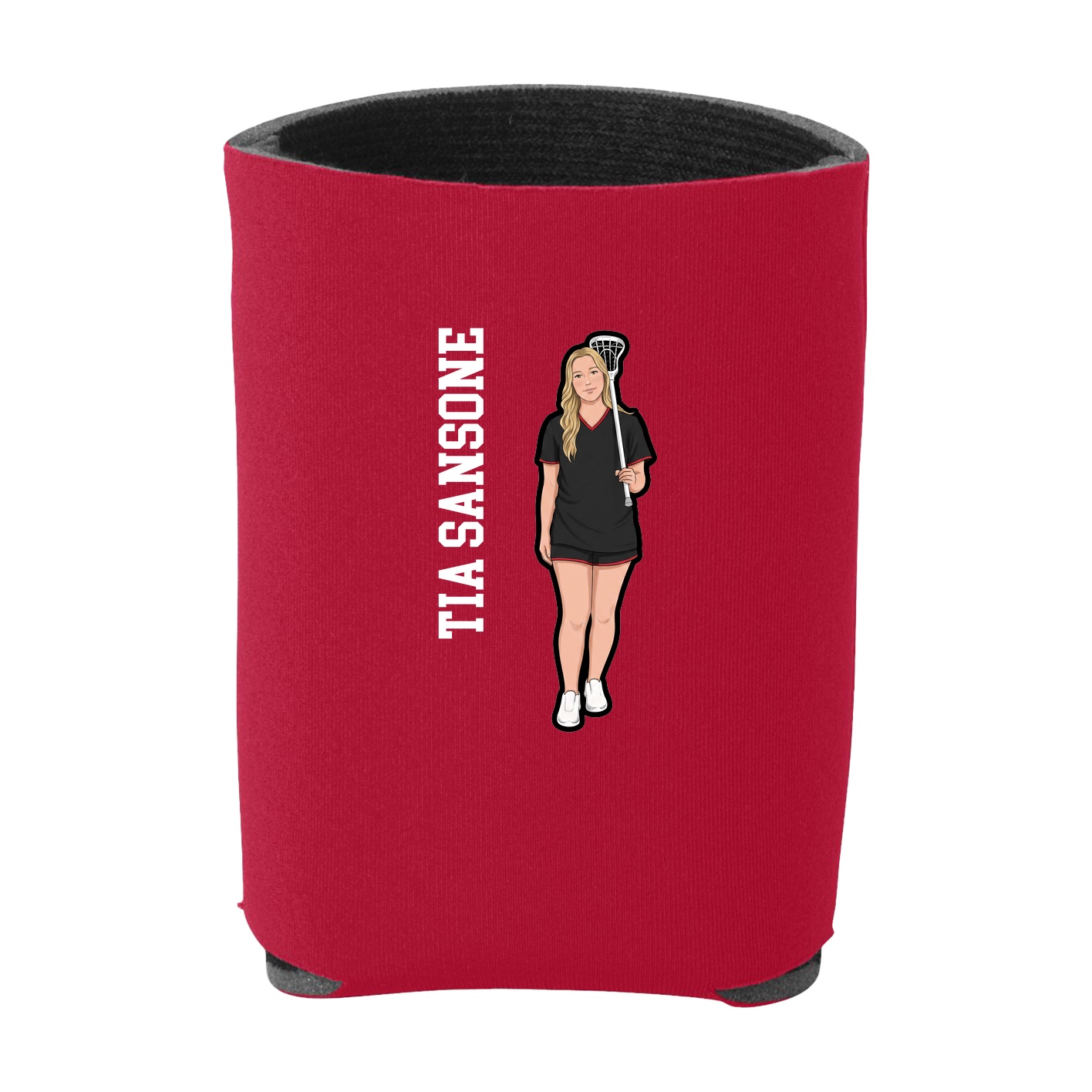 Can Holder — Name Vertical in Red
