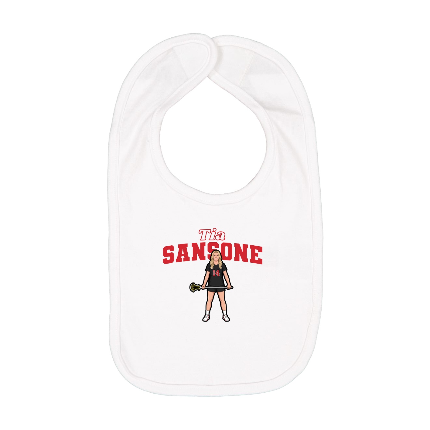 Infant Bib — Name Arch in White