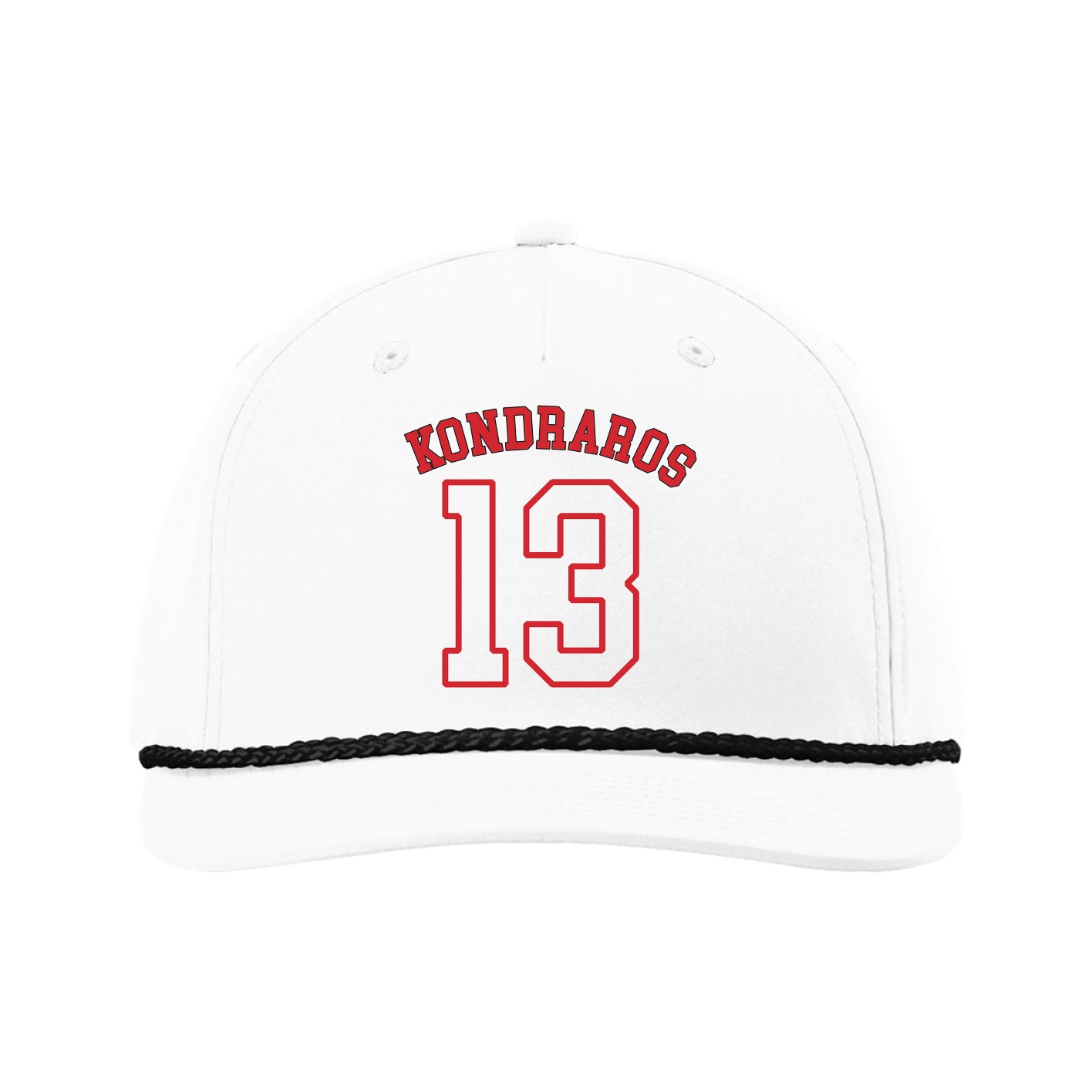 Five-Panel Classic Rope Cap — Shirsey Arch in White