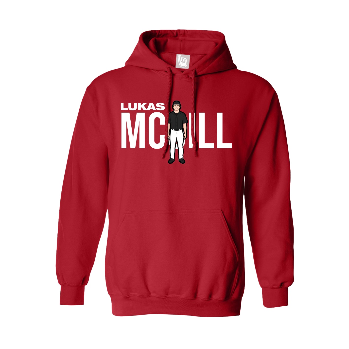 Youth Hoodie — Player Name in Red